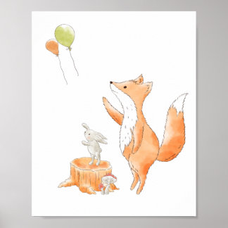Waterverf Fox Poster