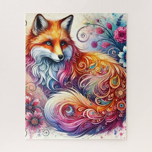Waterverf Fox Puzzel (Verticaal)