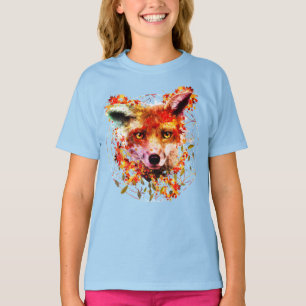 Waterverf Fox Spirit Animal Flower of Life T-shirt