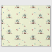 Waterverf Fox Tree Wrapping Paper Cadeaupapier (Vlak)
