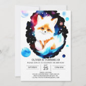 Waterverf Fox Verjaardagsavontuur Kaart (Voorkant)