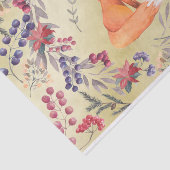 Waterverf Fox Winter Berries Gold Tissuepapier (Detail)