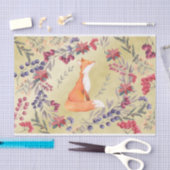 Waterverf Fox Winter Berries Gold Tissuepapier (Craft)