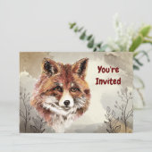 Waterverf Foxes Animal Custom Birthday Kaart (Staand voorkant)