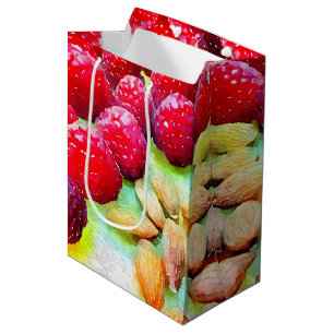 Waterverf frambozen en amandelen medium cadeauzakje