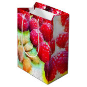 Waterverf frambozen en amandelen medium cadeauzakje (Achterkant Gekanteld)