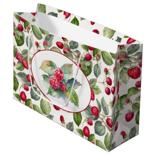 Waterverf frambozen groot cadeauzakje (Voorkant Gekanteld)