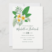 Waterverf Frangipani Beach Weddenschap Kaart (Voorkant)