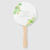 Waterverf Frangipani Wedding Wedding Favor Handwaaier (Achterkant)