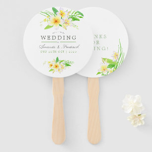 Waterverf Frangipani Wedding Wedding Favor Handwaaier