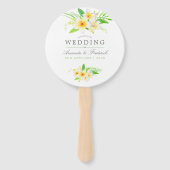 Waterverf Frangipani Wedding Wedding Favor Handwaaier (Voorkant)