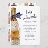 Waterverf Frans Champagnede Feestje Kaart (Voorkant / Achterkant)