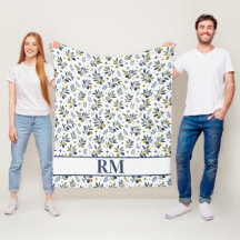 Waterverf Frans Landelijk Olijfpatroon Monogram