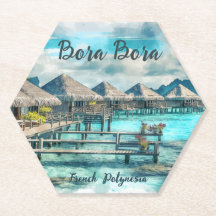 Waterverf Frans-Polynesië Bora Bora Serenity |