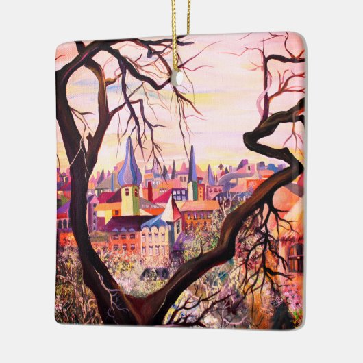 Waterverf Franse Ancient Settlement Luxembourg Keramisch Ornament (Links)