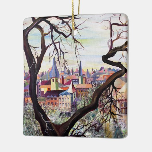 Waterverf Franse Ancient Settlement Luxembourg Keramisch Ornament (Links)