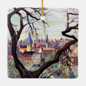 Waterverf Franse Ancient Settlement Luxembourg Keramisch Ornament (Achterkant)