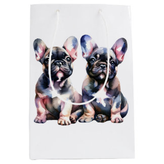 Waterverf Franse Bulldog leuke puppies Medium Cadeauzakje