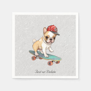 Waterverf Franse Bulldog Servetten