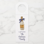 Waterverf Franse champagne met een marinestoot Flessenhanger (Voorkant)