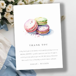 Waterverf Franse Macarons Bakkerij Bruidsdouche Bedankkaart