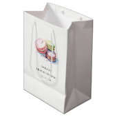Waterverf Franse Macarons Bakkerij Bruidsdouche Medium Cadeauzakje (Voorkant Gekanteld)