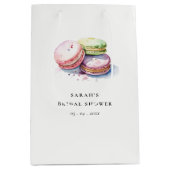 Waterverf Franse Macarons Bakkerij Bruidsdouche Medium Cadeauzakje (Voorkant)