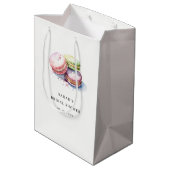Waterverf Franse Macarons Bakkerij Bruidsdouche Medium Cadeauzakje (Achterkant Gekanteld)