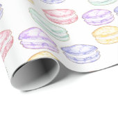Waterverf Franse Macarons Cadeaupapier (Rol Hoek)