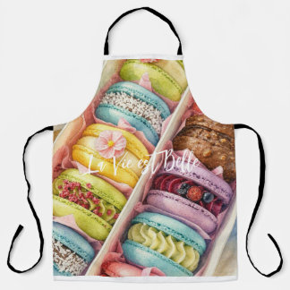 Waterverf Franse Macarons Doos Schort
