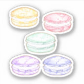 Waterverf Franse Macarons Sticker (Voorkant)