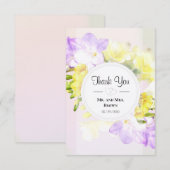 Waterverf Freesia Flowers Weddenschap Bedankt (Voorkant / Achterkant)