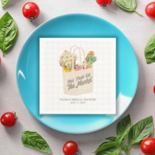 Waterverf Fresh Off the Market Vrijgezellenfeest Servet