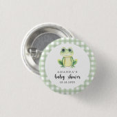 Waterverf Frog Baby shower Ronde Button 3,2 Cm (Voorkant /achterkant)