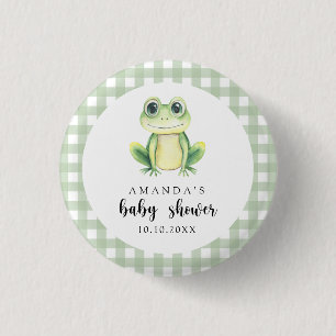 Waterverf Frog Baby shower Ronde Button 3,2 Cm