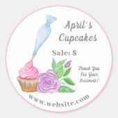 Waterverf Frosting Cupcake Prijs Label (Voorkant)