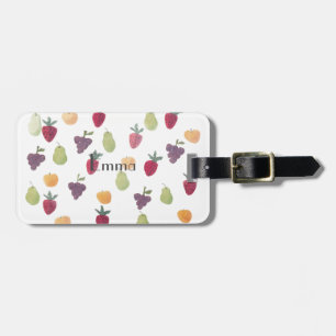  Waterverf Fruit Bagage Meisje Label Bagagelabel