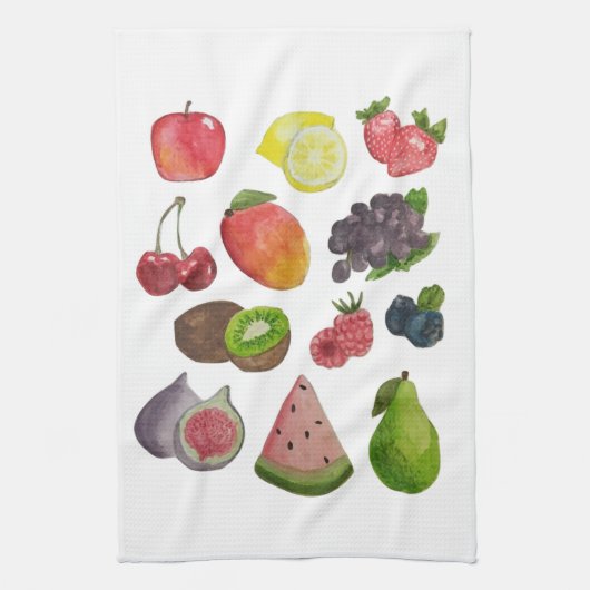 Waterverf Fruit Kitchen Towel Theedoek (Verticaal)