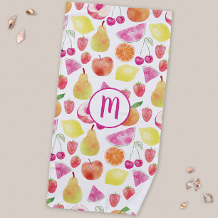 Waterverf Fruit Monogram Strandlaken