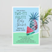 Waterverf Fruit Two-tti Fruiti Twins Baby shower Kaart (Staand voorkant)