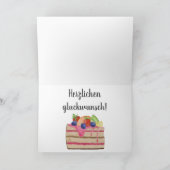 Waterverf Fruitcake German Birthday Kaart (Binnen)