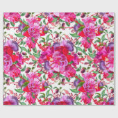 Waterverf Fuchsia bloeit Cadeaupapier (Vlak)