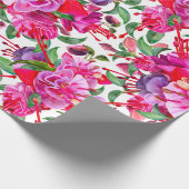 Waterverf Fuchsia bloeit Cadeaupapier (Hoek)