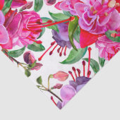 Waterverf Fuchsia bloeit Tissuepapier (Detail)