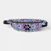 Waterverf Fuchsia Leopard Print Black Paw Cool Heuptasje (Voorkant)