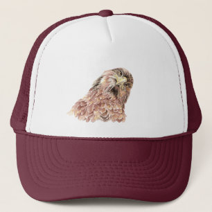 Waterverf Fun Curious Hawk Bird Wildlife Natuur Trucker Pet