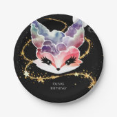 Waterverf Fun Fox Verjaardag Papieren Bordje (Voorkant)