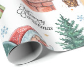 Waterverf Fun Kerstman Kerst Cadeaupapier (Rol Hoek)