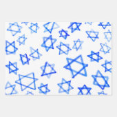 Waterverf Fun Messy Cool Blue Star of David Inpakpapier Vel (Voorkant 2)