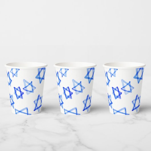 Waterverf Fun Messy Cool Blue Star of David Papieren Bekers (Multi)